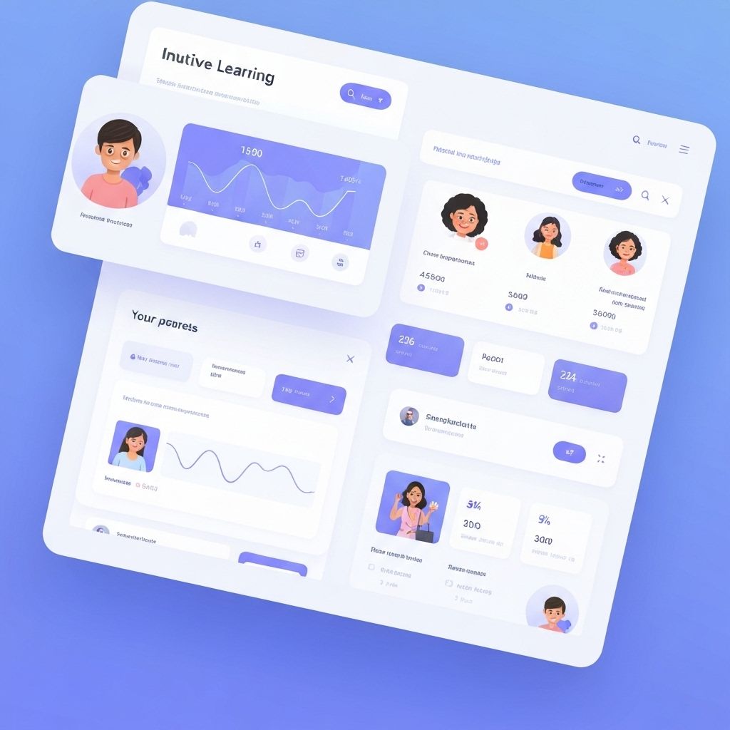 Modern educational technology platform interface showing AI integration features