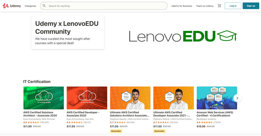 Udemy lanza la comunidad LenovoEDU para estudiantes en Australia, Reino Unido y EE. UU.