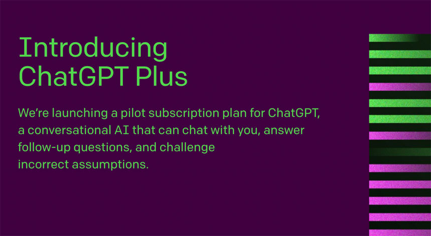 OpenAI anuncia ChatGPT Plus, un servicio premium de /mes