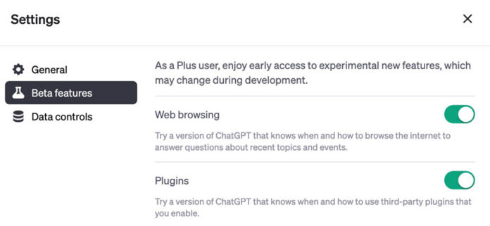 OpenAI lanza un nuevo ChatGPT Plus que permite la navegación web y el uso de más de 70 complementos